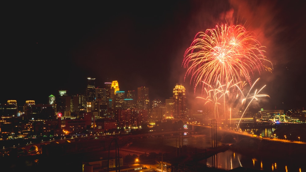 Minneapolis,2019,Aquatennial,Fireworks,Taken,On,The,Pillsbury's,Best,Flour